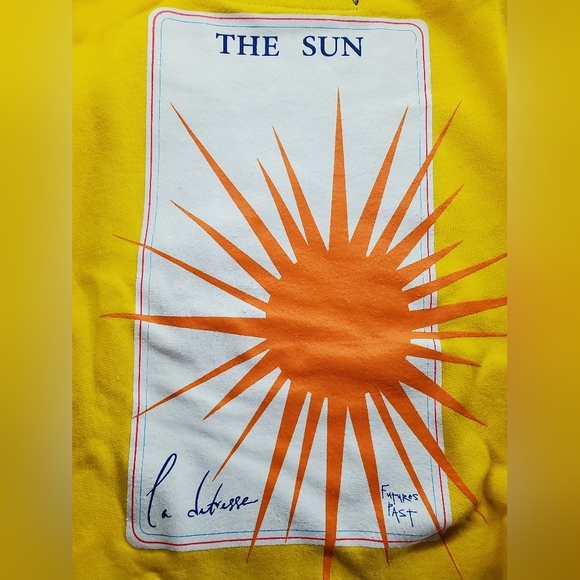 La Detresse The Sun Yellow Sweatshirt Sz L - Picture 2 of 7